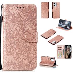 Mobigear Flower Leather Wallet Case Rose Gold Apple iPhone 12 Mini