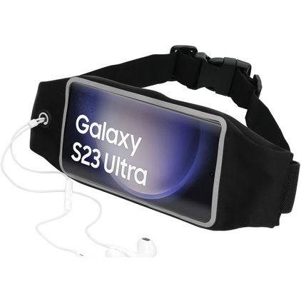 Mobiparts Comfort Fit Belt Brassard Téléphone Samsung Galaxy S23 Ultra Ceinture Coque de Sport en Neoprène - Noir