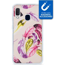 My Style Magneta Coque Samsung Galaxy A20e Coque arrière en TPU Souple - Feathers