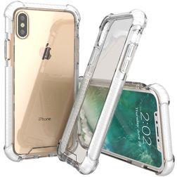 Mobigear Full Bumper Coque iPhone XS Coque arrière Rigide Anti-Chocs - Blanc / Transparent