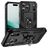 Mobigear Armor Ring Coque iPhone 17 Pro Coque arrière Rigide Anti-Chocs avec Anneau-Support - Noir
