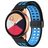 Mobigear Sport Plus Mag Bracelet Silicone pour Smartwatch Fermeture magnétique - 22 mm - Noir / Bleu