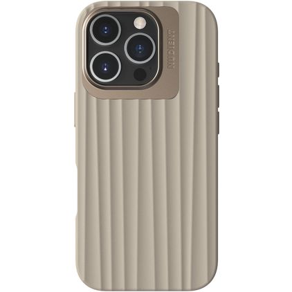Nudient Bold iPhone 16 Pro MagSafe Plastique rigide Coque arrière - Linen Beige