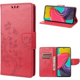 Mobigear Flowers Housse Samsung Galaxy M53 Etui Porte-Monnaie - Rouge