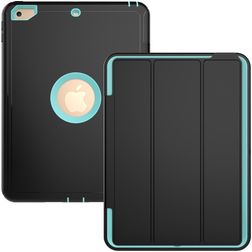 Mobigear Tri-Fold Folio Coque iPad 6 (2018) Etui en Plastique rigide,TPU - Noir / Turquoise