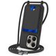 Mobigear Lanyard Card iPhone 16 Pro Coque avec cordon en Silicone et Porte-Cartes - Noir