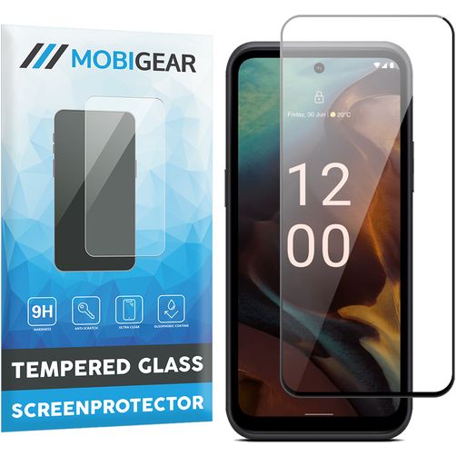 Mobigear Premium Nokia XR21 Verre trempé Protection d'écran - Compatible coque - Noir