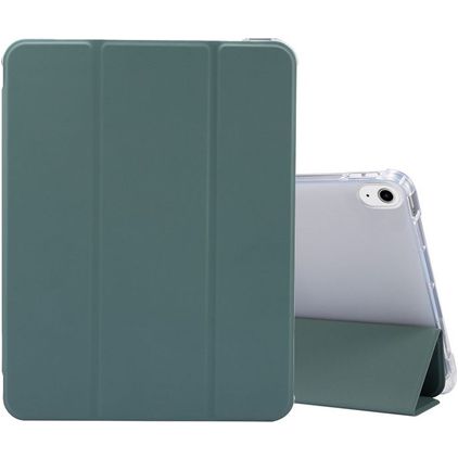 Mobigear Tri-Fold Gel Coque iPad Air 5 (2022) Etui en TPU,Similicuir + Porte-crayon - Vert
