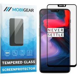 Mobigear Premium OnePlus 6 Verre trempé Protection d'écran - Compatible Coque - Noir