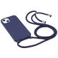 Mobigear Lanyard iPhone 16 Coque avec cordon en Silicone - Dark Blue