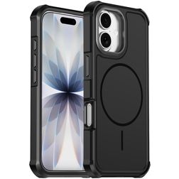 Mobigear Airbag Shockproof Coque iPhone 17 MagSafe Coque arrière Rigide Anti-Chocs - Noir