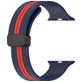 Mobigear Stripe Mag Bracelet Silicone Apple Watch Fermeture magnétique - 42/41/40/38 mm - Rouge / Bleu Marin