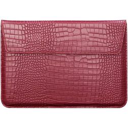 Mobigear Envelope Croco Pochette Ordinateur portable 15 - 16 Pouces Housse ordinateur - Rouge