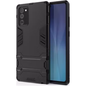 Mobigear Armor Stand Coque Samsung Galaxy Note 20 Ultra Coque arrière Rigide Anti-Chocs avec Support Amovible - Noir