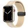 Mobigear Stripe Mag Bracelet Silicone Apple Watch Fermeture magnétique - 49/46/45/44 mm - Blanc / Beige