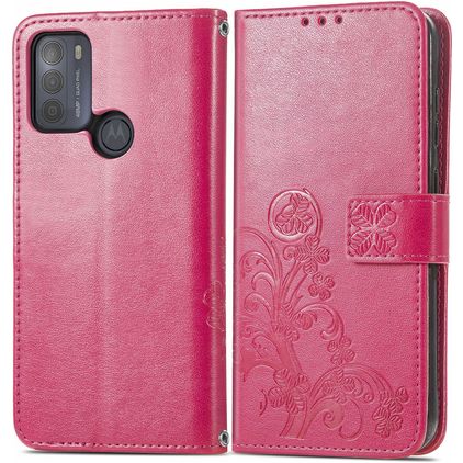 Mobigear Clover Motorola Moto G50 Étui Portefeuille - Rose