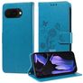 Mobigear Flowers Housse Google Pixel 9a Etui Porte-Monnaie - Bleu