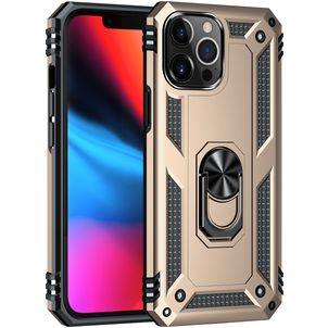 Mobigear Armor Ring Coque iPhone 13 Pro Coque arrière Rigide Anti-Chocs avec Anneau-Support - Or