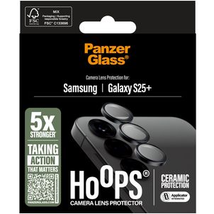 PanzerGlass Ceramic Hoops Samsung Galaxy S25 Plus Verre trempé Protection Objectif Caméra - Compatible Coque