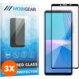 Mobigear Premium Sony Xperia 10 III Verre trempé Protection d'écran - Compatible Coque - Noir (Lot de 3)