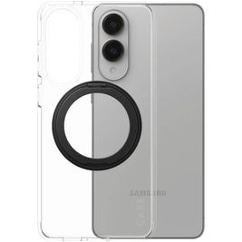 CARE by PanzerGlass Feature Case Coque Samsung Galaxy S25 Edge MagSafe Coque arrière Rigide Anti-Chocs avec Support Amovible - Transparent / Noir