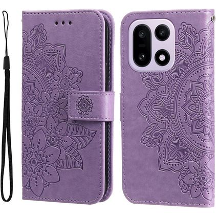 Mobigear Flowers Housse OnePlus 15 Etui Porte-Monnaie - Violet