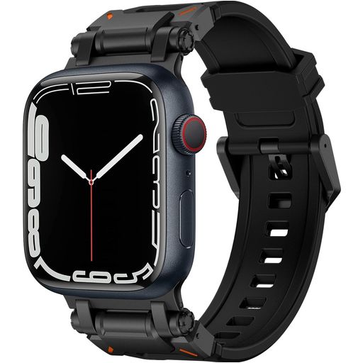 Mobigear Explorer Bracelet Silicone Apple Watch Fermeture boucle ardillon - 49/46/45/44 mm - Noir