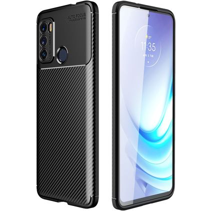 Mobigear Racing Coque Motorola Moto G60 Coque arrière en TPU Souple - Noir