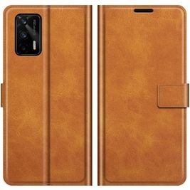 Mobigear Wallet Housse Realme GT Etui Porte-Monnaie - Cognac