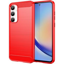 Mobigear Brushed Slim Coque Samsung Galaxy A35 Coque arrière en TPU Souple - Rouge