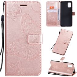 Mobigear Pressed Butterfly Bookcase Case Rose Gold Samsung Galaxy A51