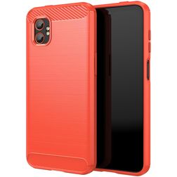 Mobigear Brushed Slim Samsung Galaxy Xcover 7 Pro TPU souple Coque arrière - Rouge