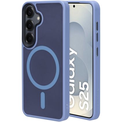 Mobiparts Hardcover Samsung Galaxy S25 MagSafe Plastique rigide Coque arrière - Satin Light Blue