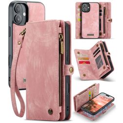 Caseme 008 Housse iPhone 16 Plus Etui avec Coque Détachable Porte-Monnaie - Rose