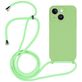 Mobigear Lanyard iPhone 14 Coque avec cordon en Silicone - Vert
