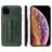 Fierre Shann Card Pocket Coque iPhone 11 Pro Coque arrière avec Porte-Cartes et Support Amovible - Vert