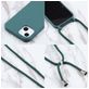 Mobigear Lanyard iPhone 16 Pro Coque avec cordon en Silicone - Vert