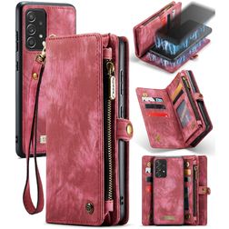 Caseme 008 Housse Samsung Galaxy A52 Etui avec Coque Détachable Porte-Monnaie - Rouge