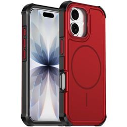 Mobigear Airbag Shockproof Coque iPhone 17 MagSafe Coque arrière Rigide Anti-Chocs - Rouge