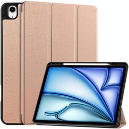 Mobigear Tri-Fold Coque iPad Air 13 Pouces (2024) Etui + Porte-crayon - Rose doré