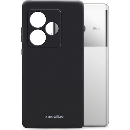 Mobilize Rubber Gelly Coque Realme GT 6 Coque arrière en TPU Souple - Noir