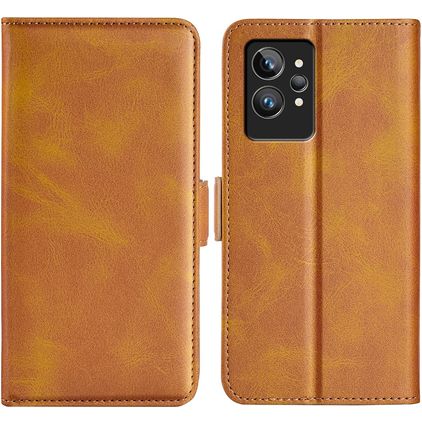 Mobigear Slim Magnet Housse Realme GT2 Pro Etui Porte-Monnaie - Cognac