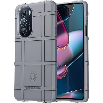 Mobigear Rugged Shield Coque Motorola Edge 30 Pro Coque arrière en TPU Souple Anti-Chocs - Gris