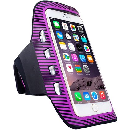 Mobigear LED Brassard Téléphone iPhone 6 Plus Brassard Coque de Sport en Neoprène - Violet
