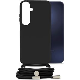 Mobilize Lanyard Gelly Samsung Galaxy A15 Coque avec cordon en TPU Souple - Noir