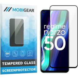 Mobigear Premium Realme Narzo 50 4G Verre trempé Protection d'écran - Compatible coque - Noir