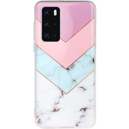 Mobigear Marble Coque Huawei P40 Coque arrière en TPU Souple - Tricolore