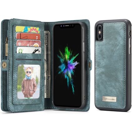 Caseme 008 Housse iPhone XS Etui avec Coque Détachable Porte-Monnaie - Bleu