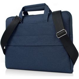Mobigear Denim Zipper Sac à bandoulière Ordinateur portable 13 - 14 Pouces Sacoche ordinateur - Bleu Marin