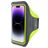 Mobiparts Comfort Fit Brassard Téléphone iPhone 14 Pro Brassard Coque de Sport en Neoprène - Neon Green